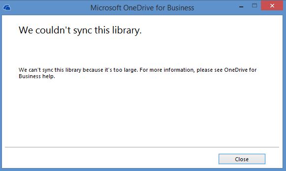 new onedrive for business sync client limitations