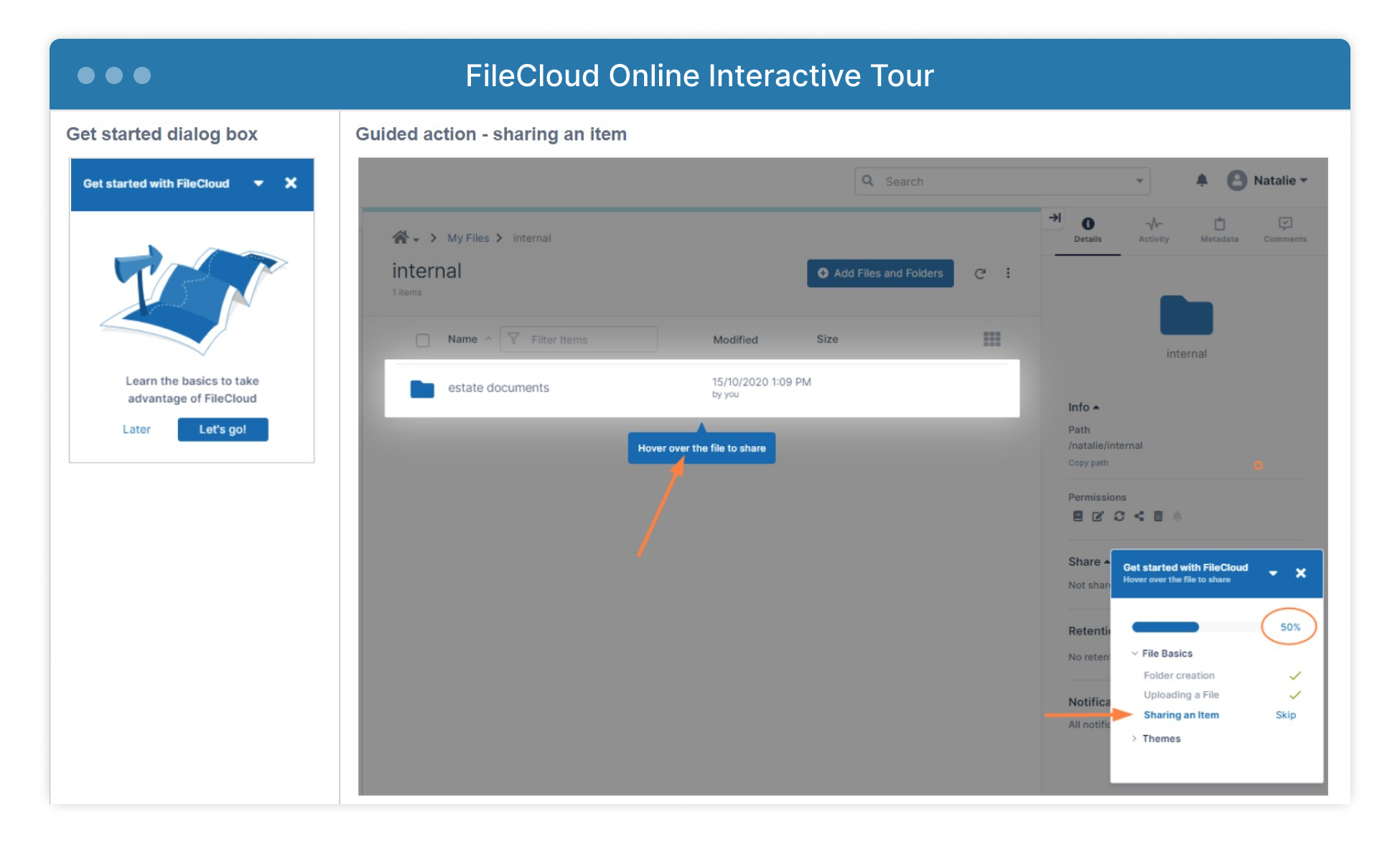 FileCloud Online Interactive Tour