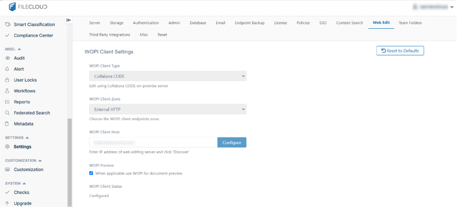 Integrate Collabora with FileCloud