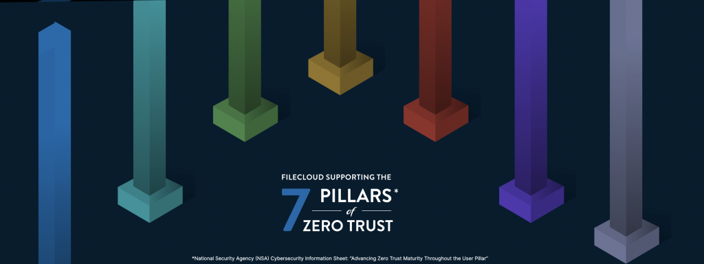 An image of seven pillars in different colors 