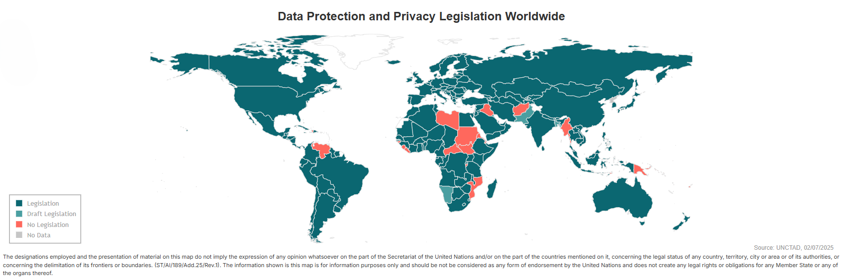 map of data protection and privacy legislation worldwide