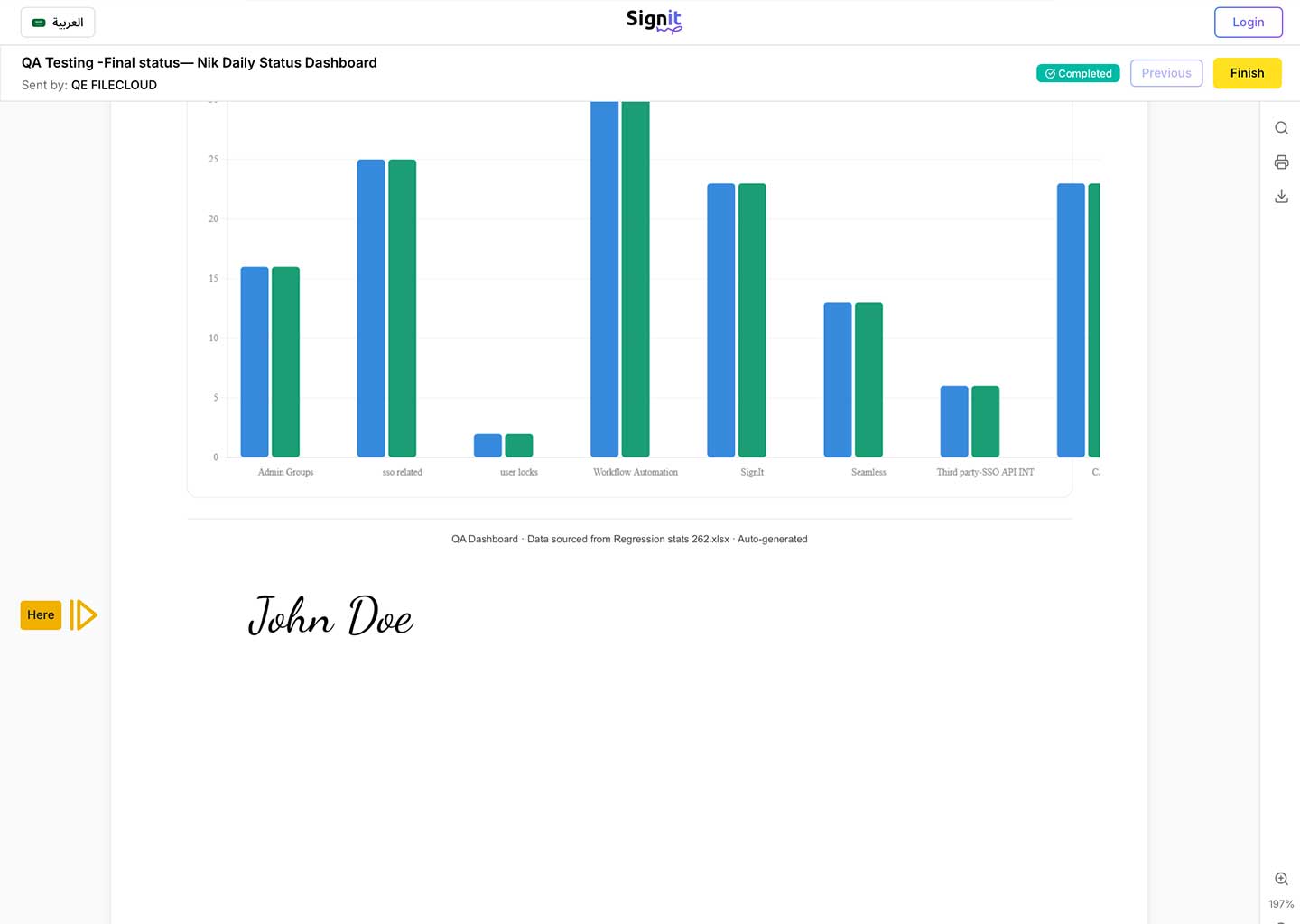 Signit integration in FileCloud UI